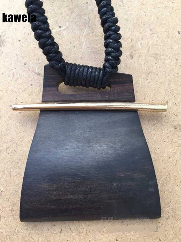 Vintage Sandalwood Pendant Adjustable Necklace