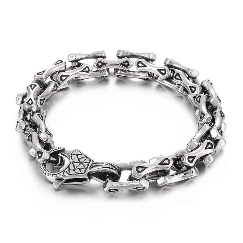 Hip-Hop Punk Spliced Bracelet Stainless Steel Bicycle Chain