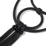 Vintage Style Leather Pendant Necklace Classic Sweater Chain