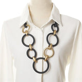 Vintage Style Leather Pendant Necklace Classic Sweater Chain