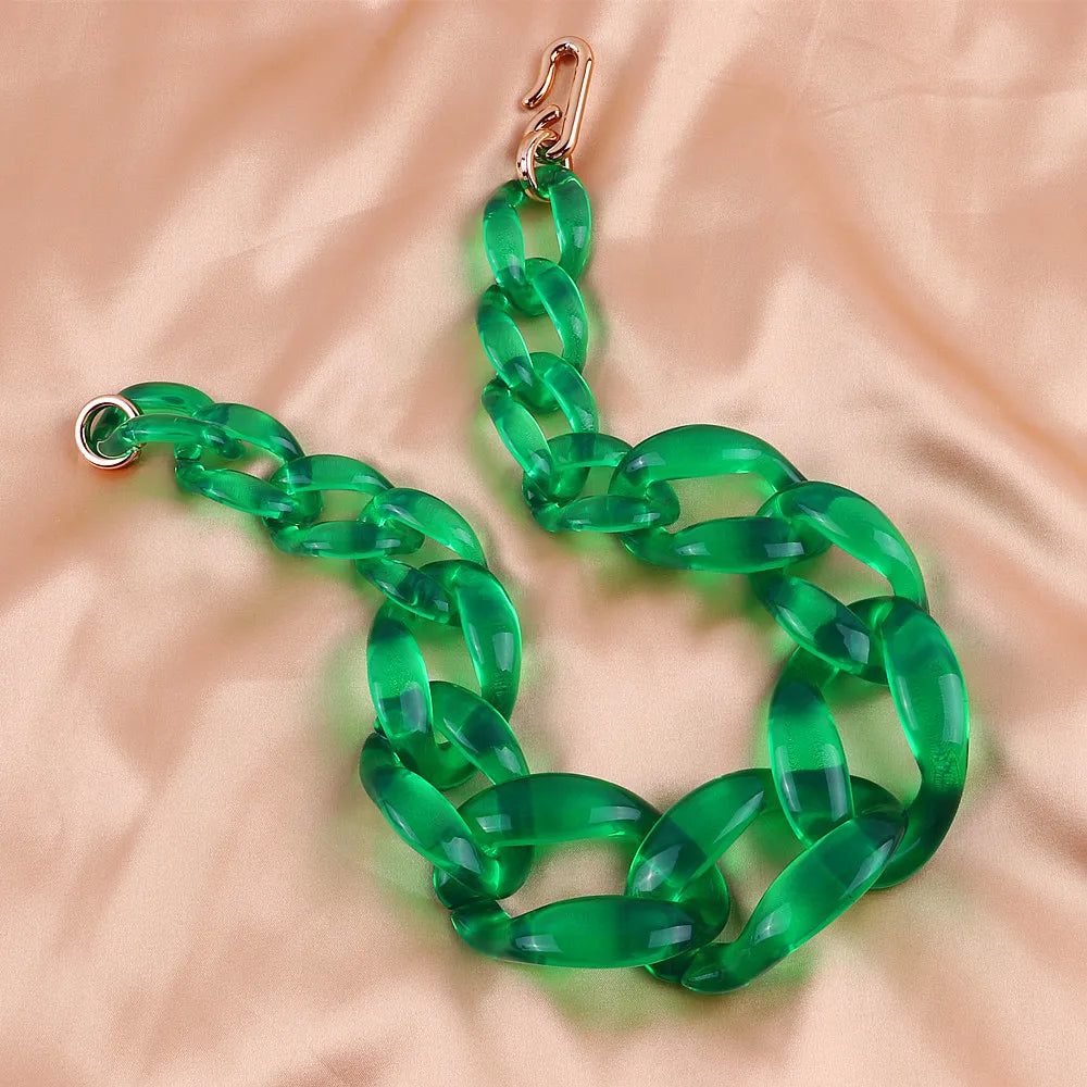 Vintage Acrylic Big Choker Necklace for Women Statement Chain Pendant