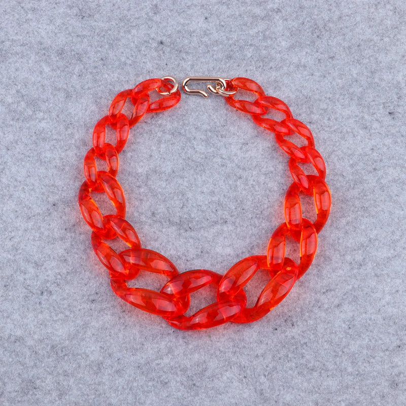 Vintage Acrylic Big Choker Necklace for Women Statement Chain Pendant