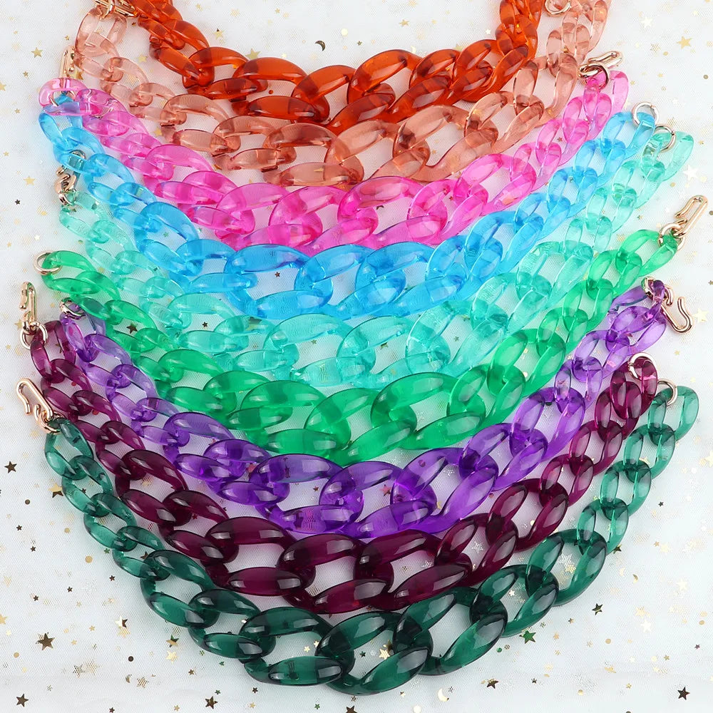 Vintage Acrylic Big Choker Necklace for Women Statement Chain Pendant