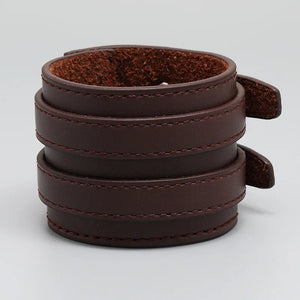 Vintage Wide Leather Bracelet Men's Jewelry Wrap Wrist Bracelets