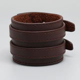 Vintage Wide Leather Bracelet Men's Jewelry Wrap Wrist Bracelets