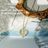 Virgin Hollow Heart Accessories Necklace Women Zircon Necklace