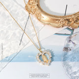 Virgin Hollow Heart Accessories Necklace Women Zircon Necklace
