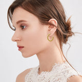 925 Sterling Silver Chunky Hoops Earrings Medium Braided Jewelry