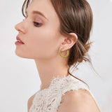 925 Sterling Silver Chunky Hoops Earrings Medium Braided Jewelry