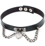 Metal Spike Choker Goth Leather Punk Necklace