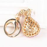 Pink Crystal Rhinestone Charm Handbag Key Ring Chain Creative Birthday Gift
