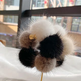 Soft Mink Fur Elastic Hair Band Scrunchie for Women Girls