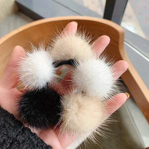Soft Mink Fur Elastic Hair Band Scrunchie for Women Girls