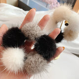 Soft Mink Fur Elastic Hair Band Scrunchie for Women Girls