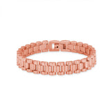 Stainless Steel Golden Bracelet Watch Chain Style for Men Women