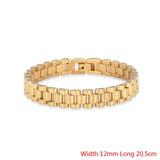 Stainless Steel Golden Bracelet Watch Chain Style for Men Women
