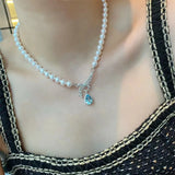 Water Drop Pendant Necklace for Women 925 Silver Choker