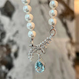 Water Drop Pendant Necklace for Women 925 Silver Choker