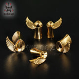 Water Drop Wings Ear Expanders Copper Earrings Plugs Piercing Gagues