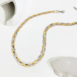Waterproof Metal Three Twisted Snake Chain Necklace for Women