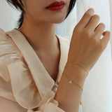 Waterproof Stainless Steel Snake Chain CZ Charm Bracelet