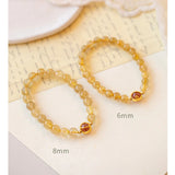 Rutilated Quartz Strawberry Crystal Bracelet
