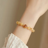 Rutilated Quartz Strawberry Crystal Bracelet