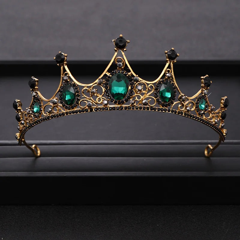Baroque Rhinestone Crystal Crown Bridal Tiara
