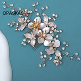Bridal Pearl Hair Comb Floral Headdress Crown Charm Jewelry