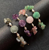 Freshwater Pearl Strand Bracelet with Amethyst Crystal Charm