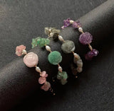 Freshwater Pearl Strand Bracelet with Amethyst Crystal Charm