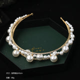 Bridal Rhinestone Headband Pearl Headdress Tiara Hair Jewelry
