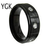 8mm Tungsten Carbide Anniversary Ring with Stones