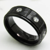 8mm Tungsten Carbide Anniversary Ring with Stones