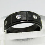 8mm Tungsten Carbide Anniversary Ring with Stones