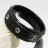 8mm Tungsten Carbide Anniversary Ring with Stones