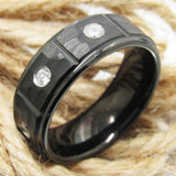 8mm Tungsten Carbide Anniversary Ring with Stones