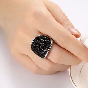 Crystal Austrian Wedding Rings Stainless Steel Jewelry