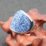 Crystal Austrian Wedding Rings Stainless Steel Jewelry