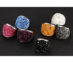 Crystal Austrian Wedding Rings Stainless Steel Jewelry