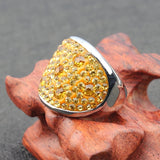 Crystal Austrian Wedding Rings Stainless Steel Jewelry