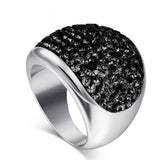 Crystal Austrian Wedding Rings Stainless Steel Jewelry