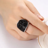 Crystal Austrian Wedding Rings Stainless Steel Jewelry