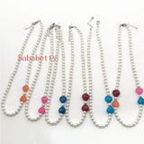 6MM Shell Pearl 14MM Jades Heart Necklace