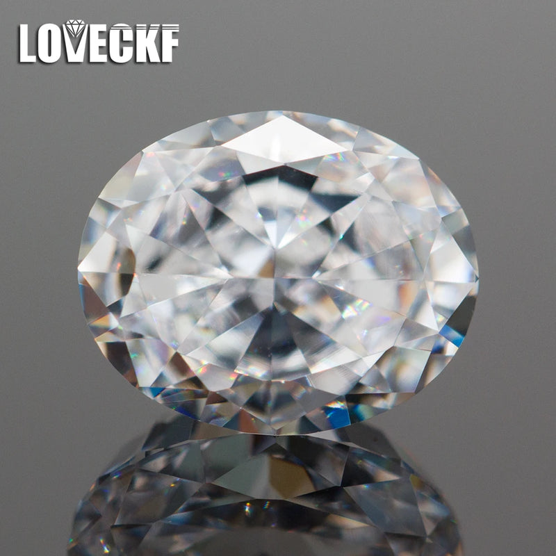 Oval Crushed Ice CZ High Carbon Lab Diamond 4K Cut 5A+