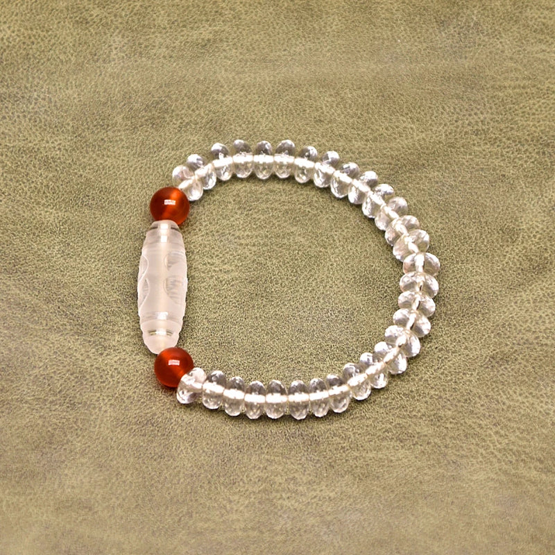 Crystal Beads Money hook Dzi Ji Cut angle Abacus beads Red Agate Bracelet