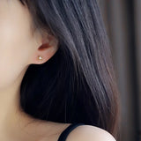Gold Flower Lace Opal 925 Silver Stud Earrings Women Vintage Wedding Jewelry