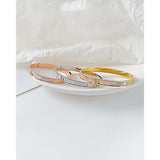 Zircon Shell Inlaid Bracelet Titanium Steel Rose Plated Big Jewelry