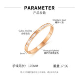 Zircon Shell Inlaid Bracelet Titanium Steel Rose Plated Big Jewelry