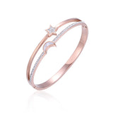 Shell Moon Star Titanium Steel Bracelet Couple Rose Plated Jewelry